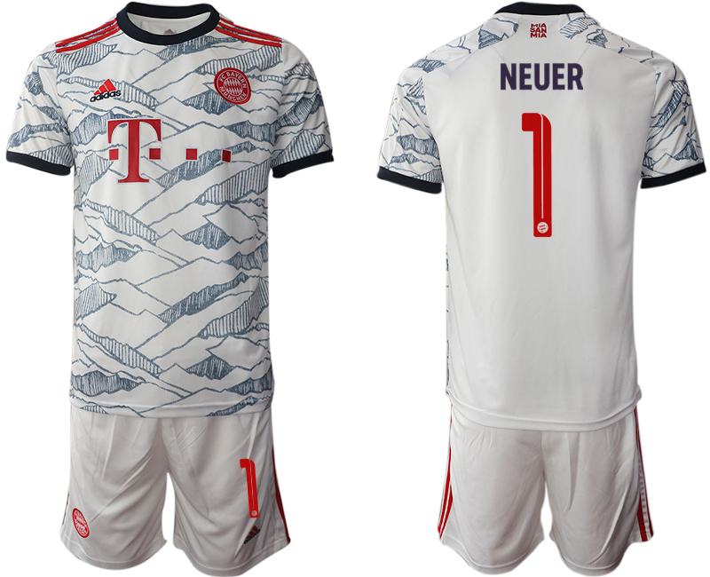 Men 2021-2022 Club Bayern Munich away white #1 Soccer Jersey